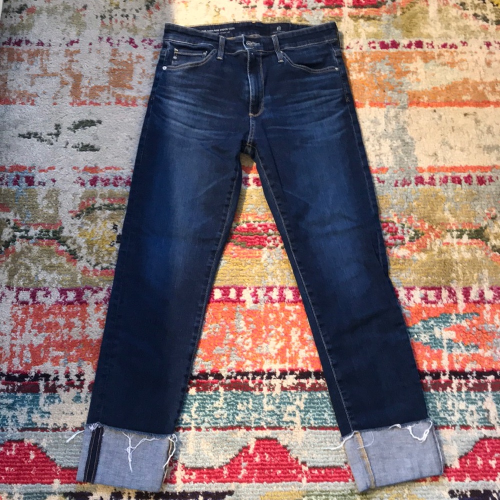 AG High Rise Stevie Cuff jeans